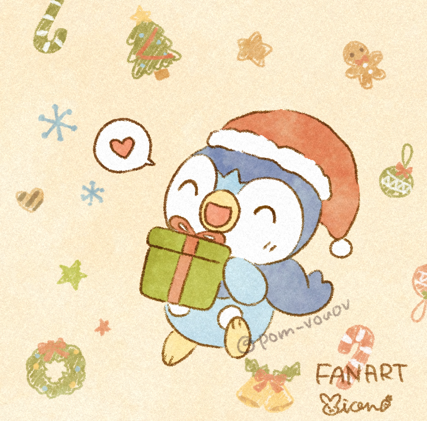 Piplup With her gifts!